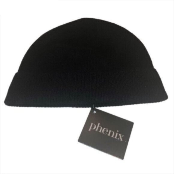 NWT PHENIX Black Cashmere Knit Hat & Gloves Set main image 6